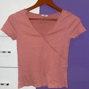 Pink Ribbed Crop Top